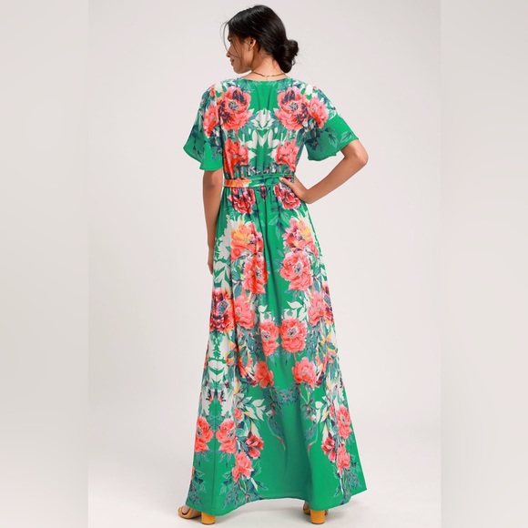 NWT $72 Still In Paradise Green Floral Print Maxi Dress NWT $72 - Picture 5 of 8